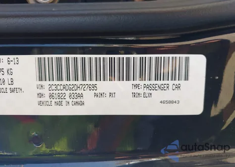 2013 Chrysler 300C John Varvatos Limited Edition из США, поврежденный, VIN 2C3CCADG2DH727695